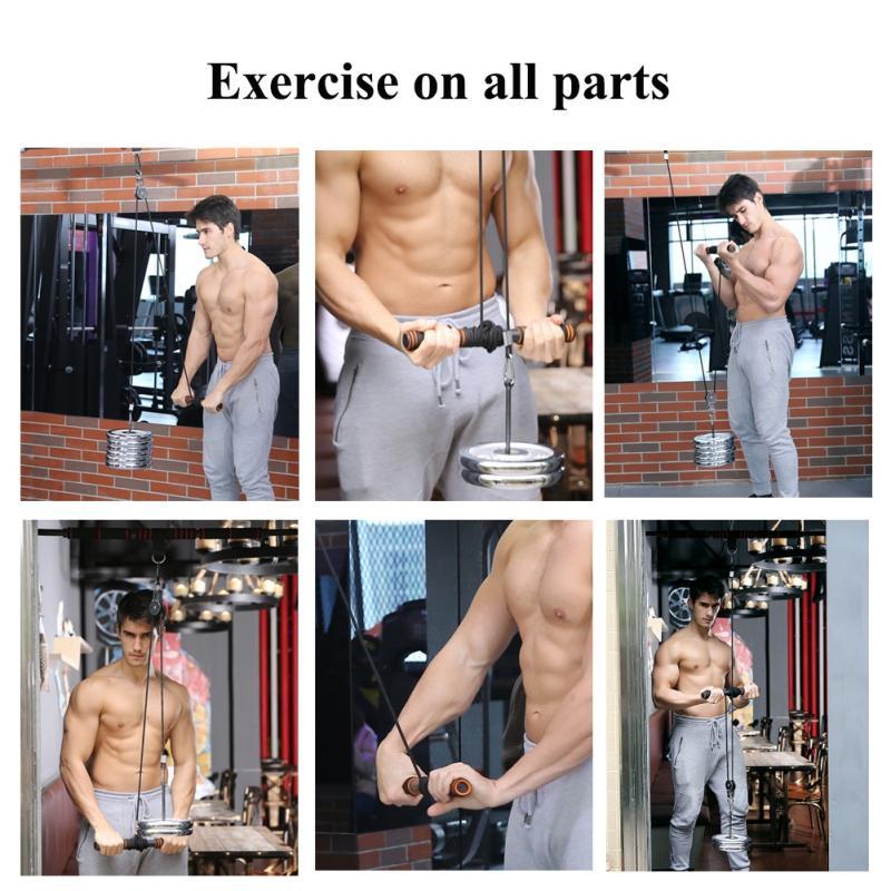 Fitness Pulley Cable System DIY Loading Pin Lifting Triceps Rope Machine Workout Adjustable Length Home Gym Sport Accessories