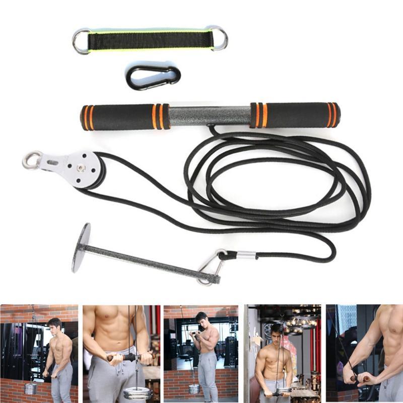 Fitness Pulley Cable System DIY Loading Pin Lifting Triceps Rope Machine Workout Adjustable Length Home Gym Sport Accessories