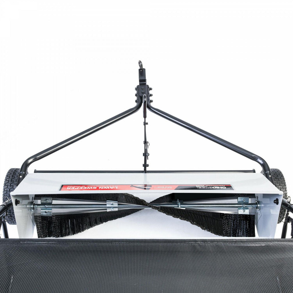 Lawn Sweeper 50 Inch 26 Cu. Ft. Collapsible Hopper 3-Position Hitch Adjustment