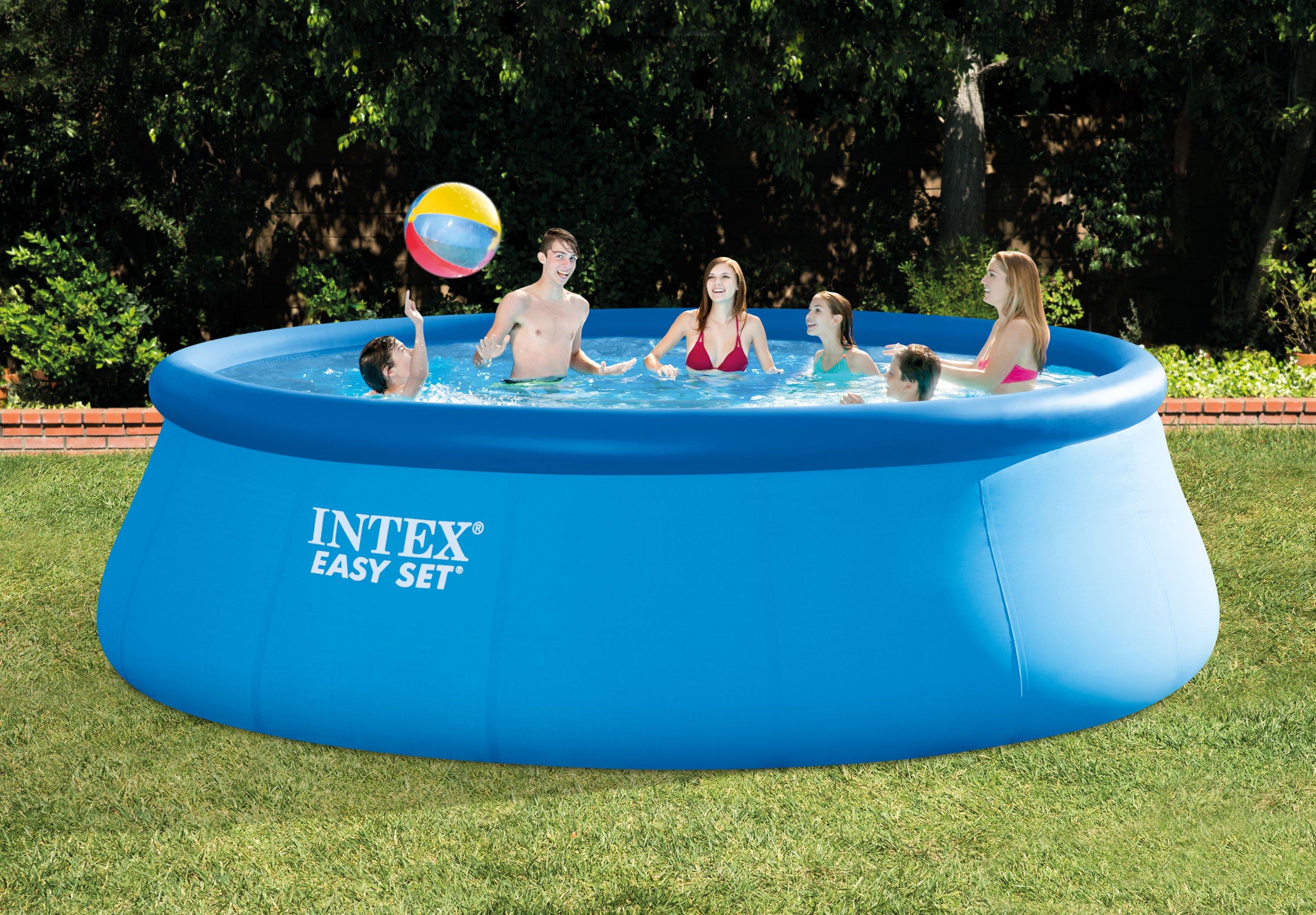 intex 15' x 4? inflatable pool, ladder, pump and hydrotools chlorine dispenser