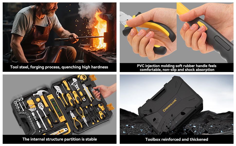 Tool Kit Box Drill Set with 12V Power Cordless Drill 299-Piece Tool Kit for Home Tool Set StoraCase with Drawer General Household Drill Set for Home Mechanics Repairs Men & Women, DIY