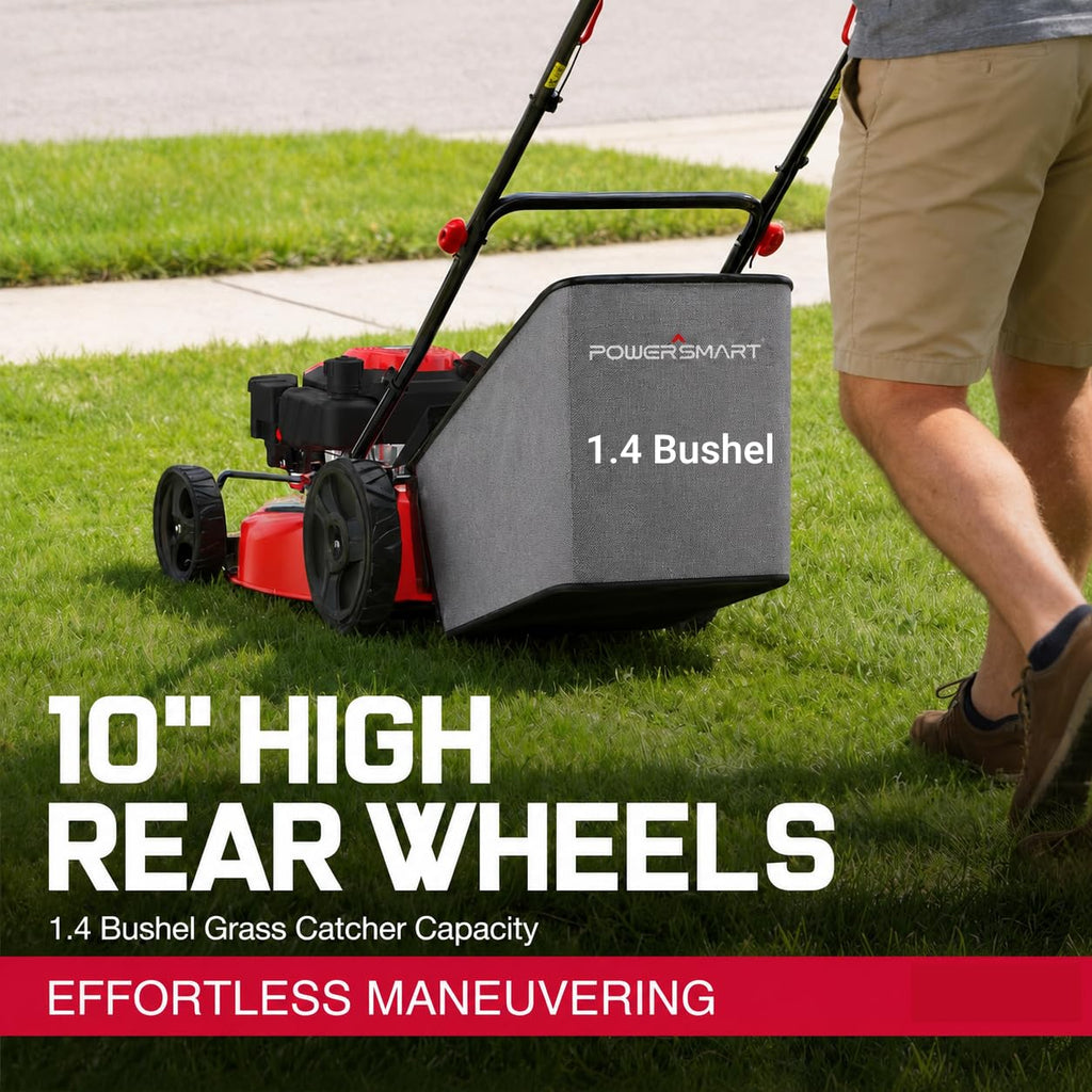 21-Inch 3-in-1 Gas Self-Propelled Lawn Mower,170CC OHV Engine,Bagging/Mulching/Rear Discharging, 6 Cutting Heights, Durable Steel Deck, Rear-Wheel Drive, for Garden, Yard