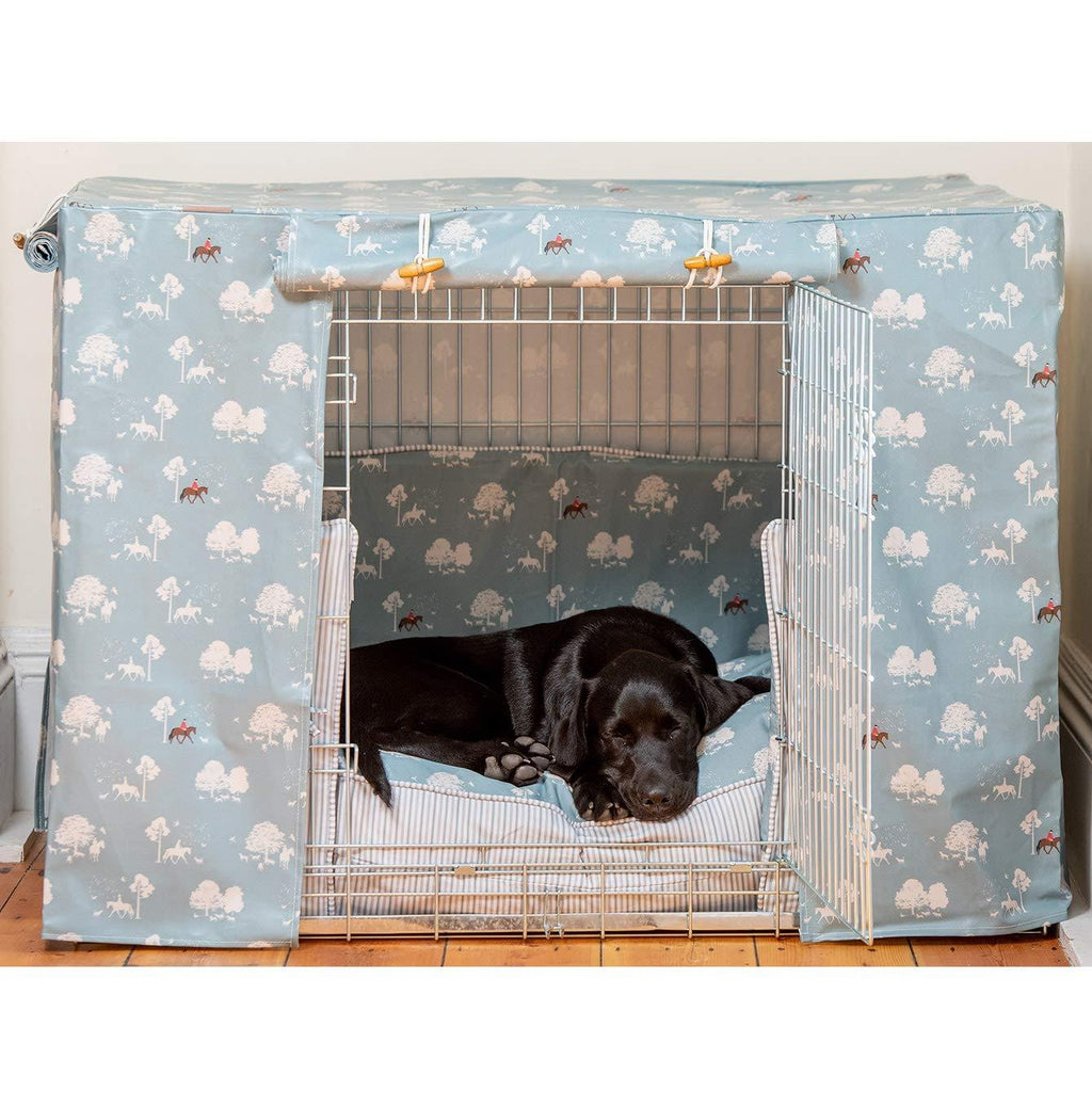Lords &amp; Labradors Country Park Oilcloth Dog Crate Cover to fit Midwest iCrate and Similar Sized Dog Cages