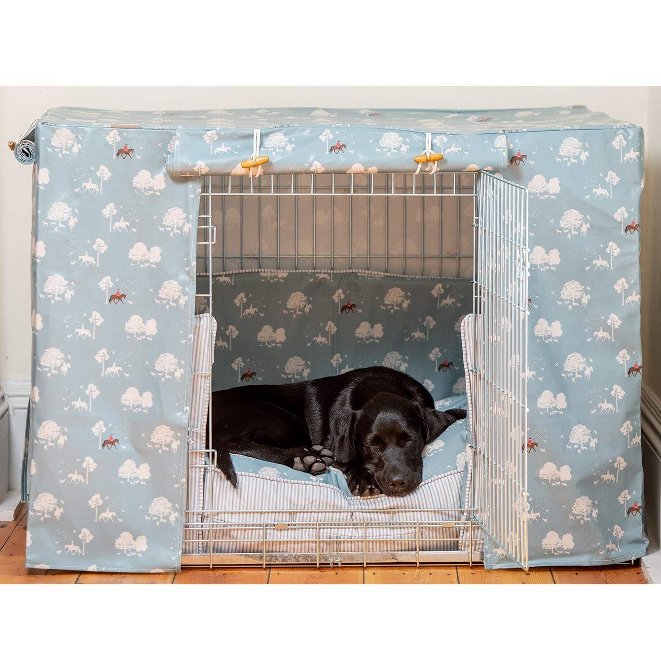 Lords &amp; Labradors Country Park Oilcloth Dog Crate Cover to fit Midwest iCrate and Similar Sized Dog Cages
