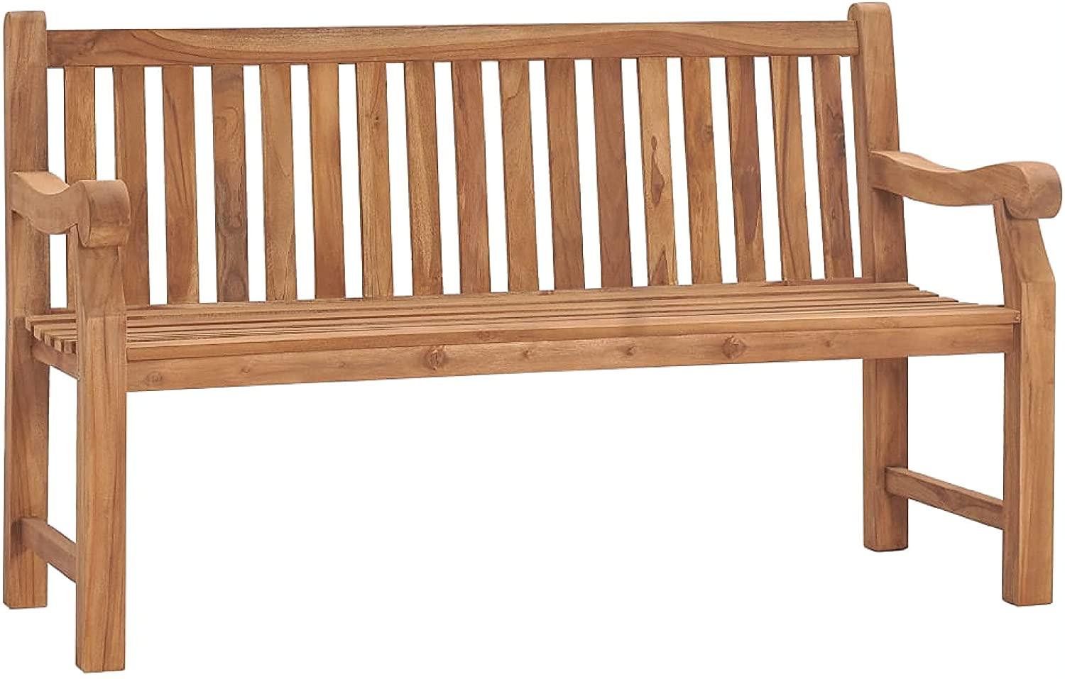 Outdoor Bench, Garden Bench 59.1" Solid Teak Wood