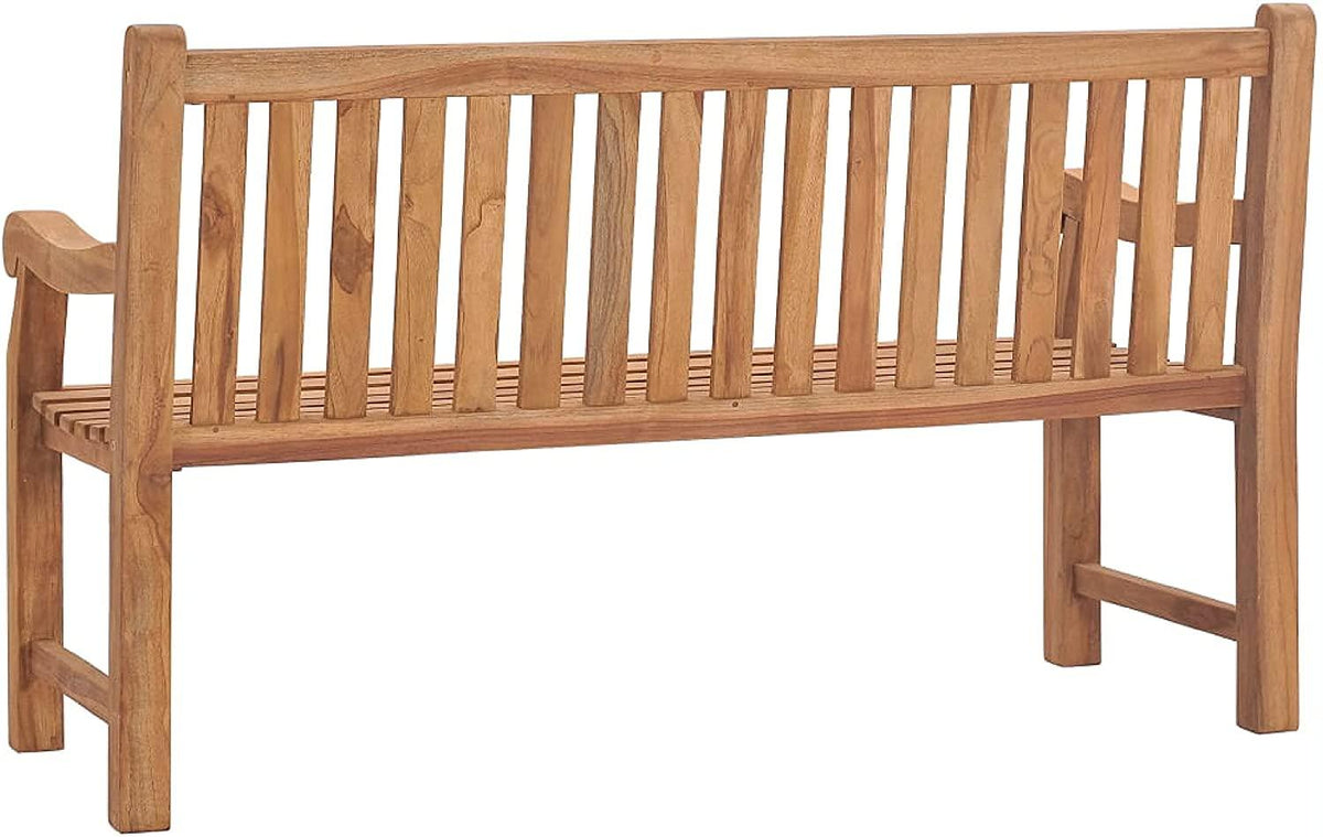 Outdoor Bench, Garden Bench 59.1" Solid Teak Wood