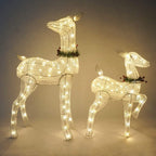 Joiedomi 2 Packs 3ft Fawn 130 LED Warm White Yard Lights,Christmas White Fabric 4ft Doe for Christmas Decoration
