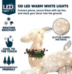 Joiedomi 2 Packs 3ft Fawn 130 LED Warm White Yard Lights,Christmas White Fabric 4ft Doe for Christmas Decoration