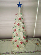 White Ceramic Christmas Tree Atlantic Mold  22 3/4" Tall