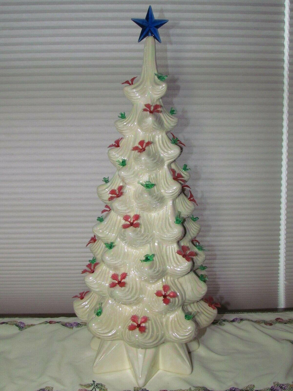 White Ceramic Christmas Tree Atlantic Mold  22 3/4" Tall