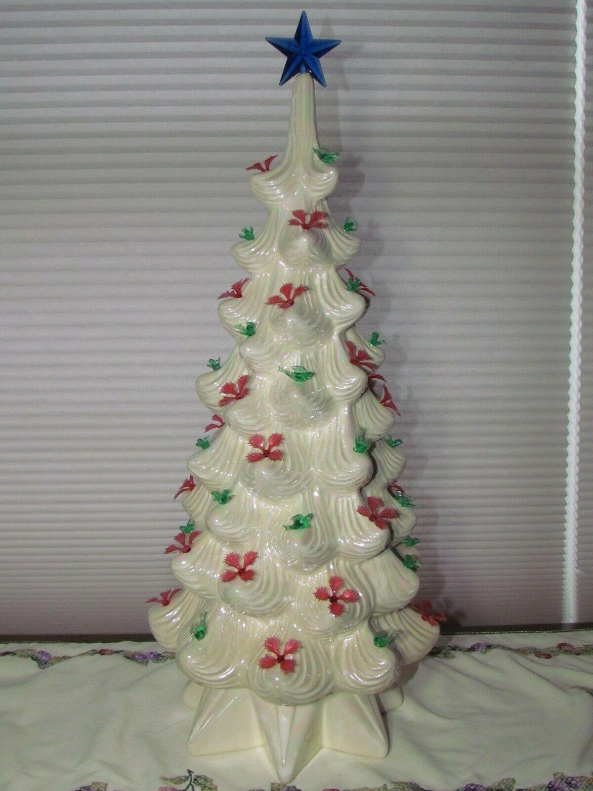 White Ceramic Christmas Tree Atlantic Mold  22 3/4" Tall