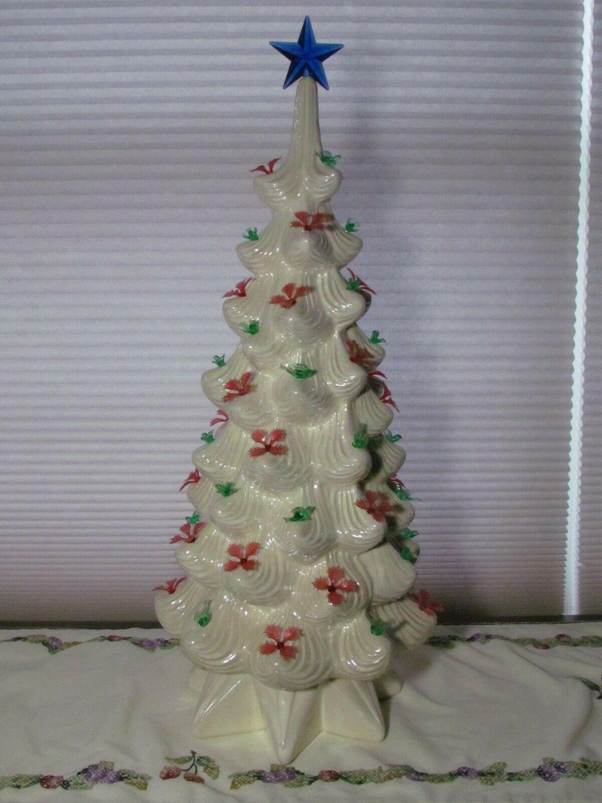 White Ceramic Christmas Tree Atlantic Mold  22 3/4" Tall