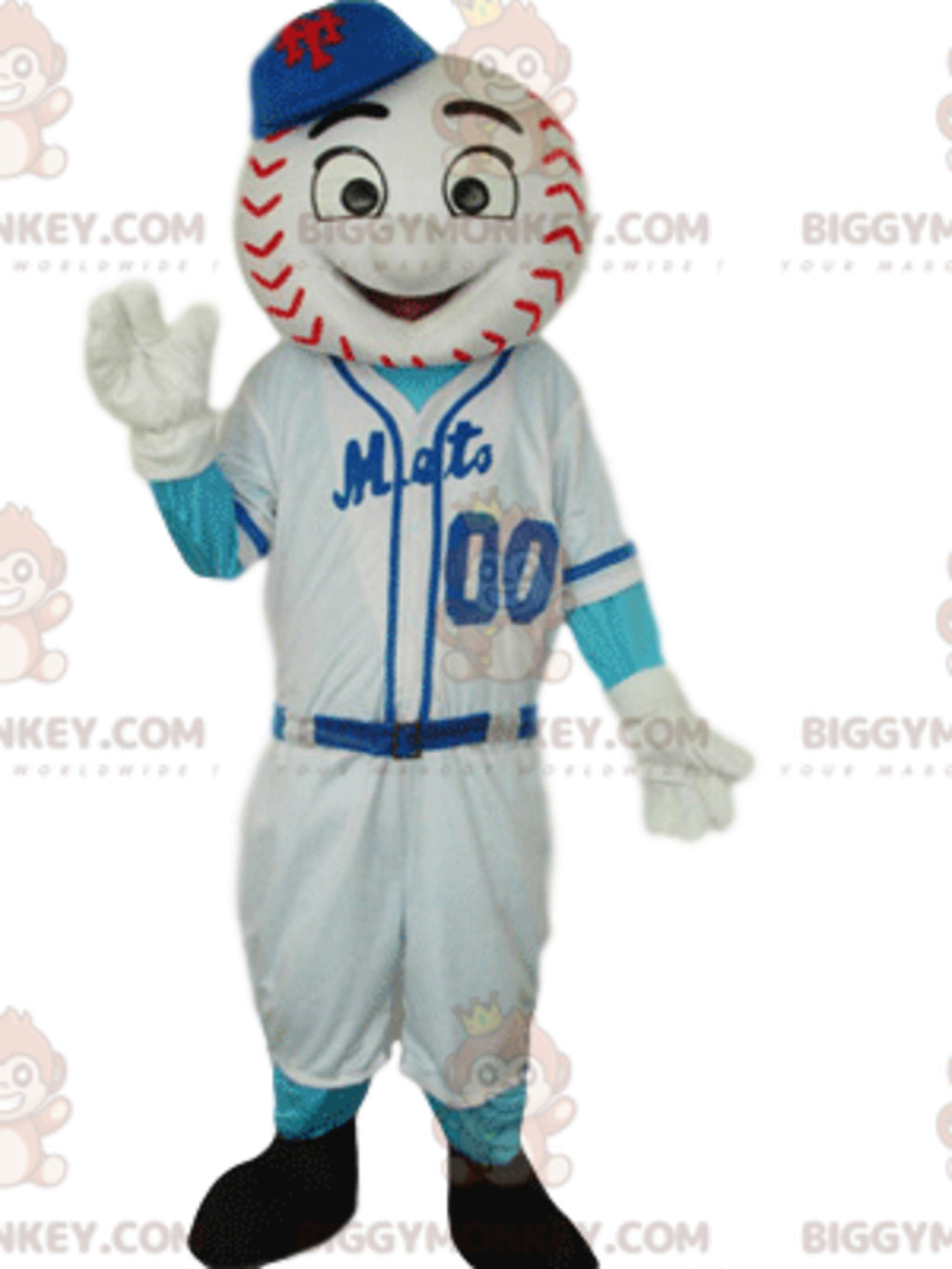 Sports Character BIGGYMONKEYMascot Costume with Baseball Ball Head