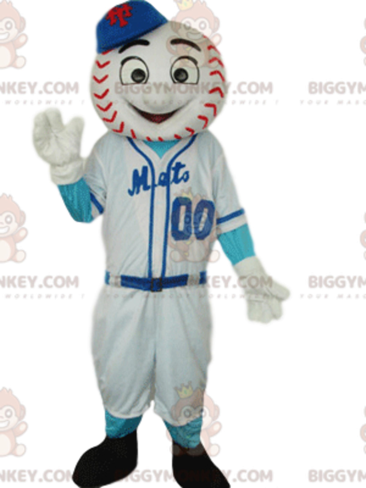 Sports Character BIGGYMONKEYMascot Costume with Baseball Ball Head