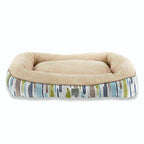Home Dynamix Elle Decor Comfy Pooch Pet Bed, 29x39 Med/Large, Blue/Yellow/Gray
