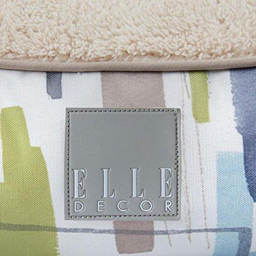 Home Dynamix Elle Decor Comfy Pooch Pet Bed, 29x39 Med/Large, Blue/Yellow/Gray
