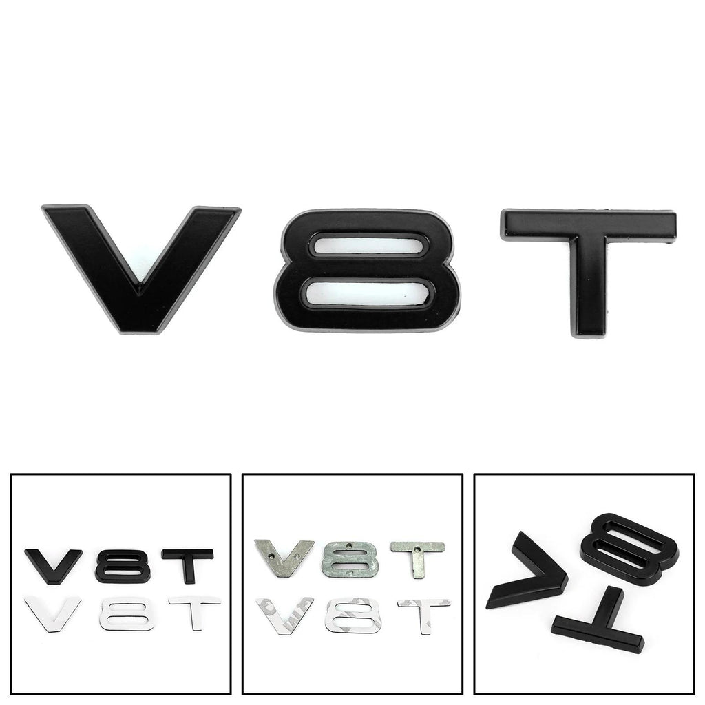 Audi A1 A3 A4 A5 A6 A7 Q3 Q5 Q7 S6 S7 S8 S4 SQ5 Black V8T Emblem Badge Fit Generic