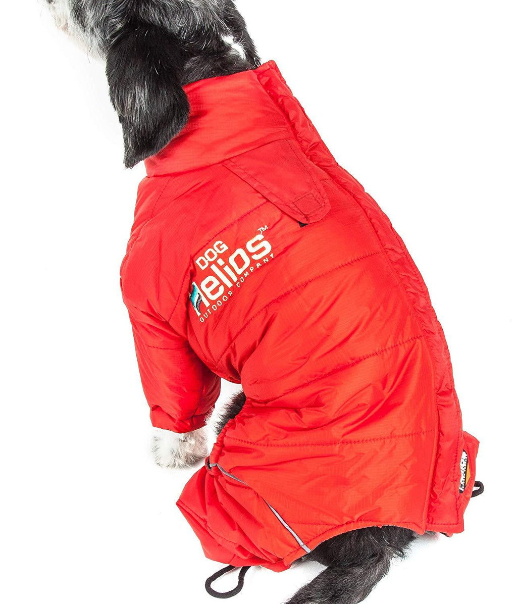 DOGHELIOS 'Thunder-le' Full-Body Bodied Waded-Plush Adjustable and 3M Reflective Pet Dog Jacket Coat w/ Blackshark Technology, Medium, Grenadine Red