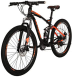 SD S7/E7 27.5 Inch Adult Mountain Bike Full Suspension Steel Frame Bicycle Mechanical Disc Brake 21 Speed Gears MTB Bicycles Blackorange