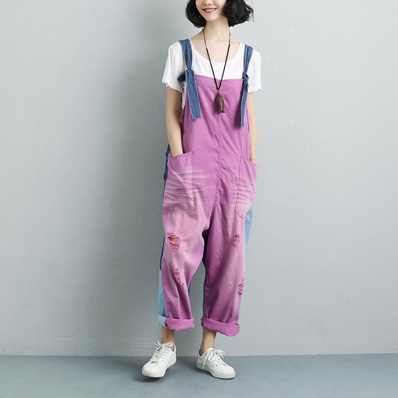 Women Summer Pockets Fashion embroidered Jumpsuits
