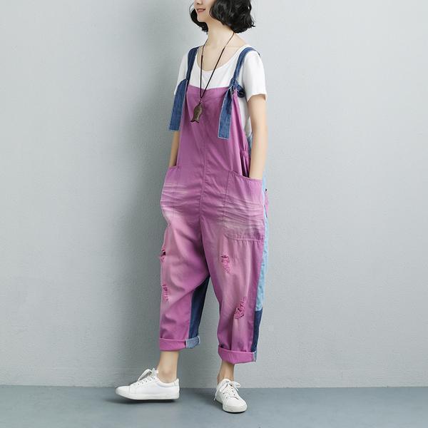 Women Summer Pockets Fashion embroidered Jumpsuits