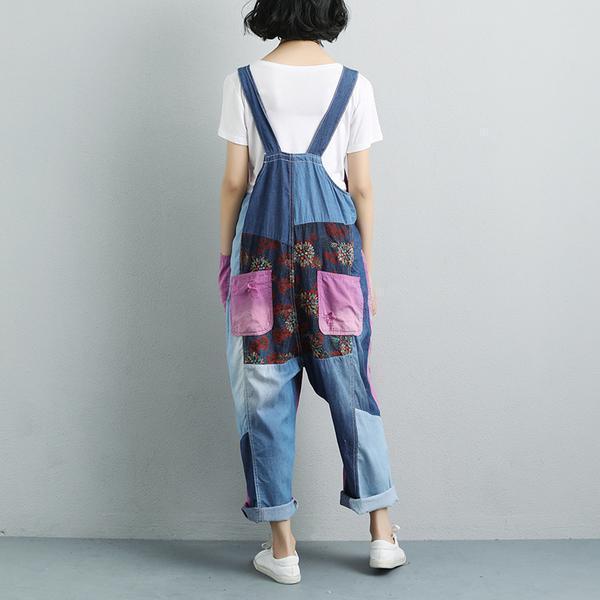 Women Summer Pockets Fashion embroidered Jumpsuits