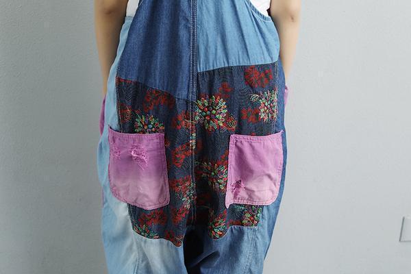 Women Summer Pockets Fashion embroidered Jumpsuits
