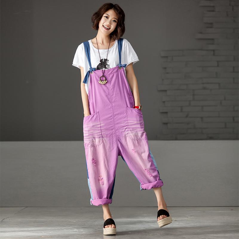 Women Summer Pockets Fashion embroidered Jumpsuits