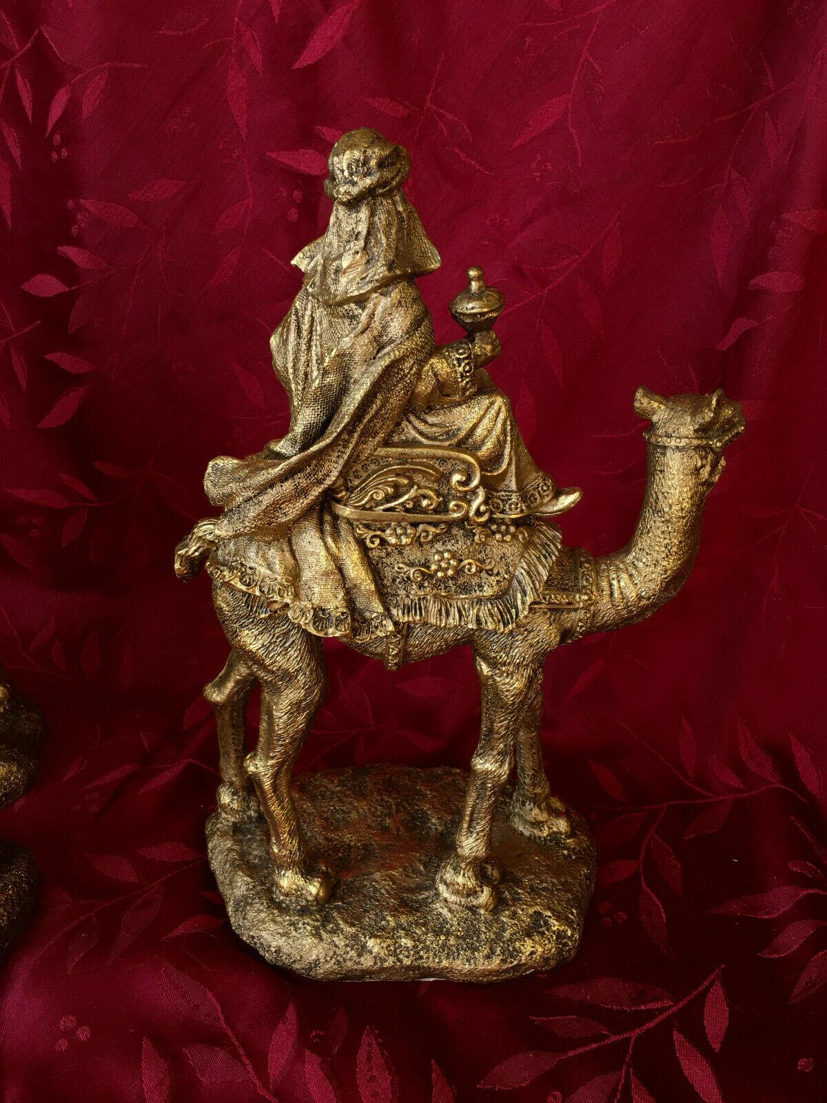 Three kings three wise men Christmas decor each approx 13 1/2" x 91/2" x 5" rare