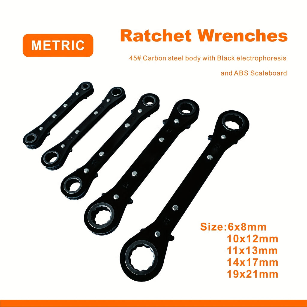 5-piece Ratchet Wrench  Wrench Auto Repair Tool Manual Tool Set Double-ended Ratchet