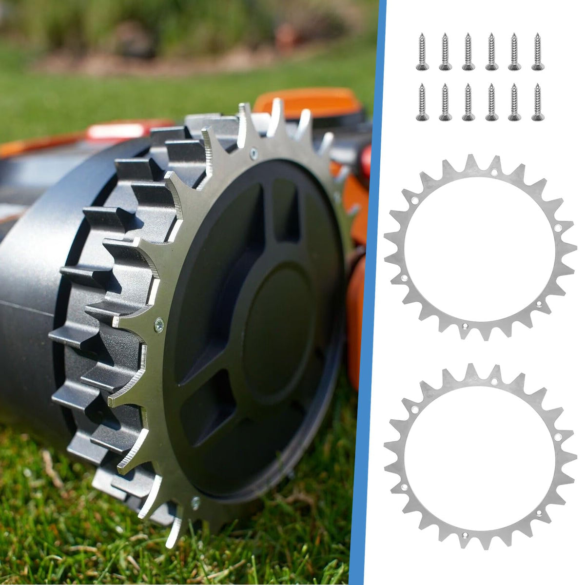 2 Pcs  Steel Robotic Lawnmower Spikes with Screws for Traction Enhancer for Landroid L Model Robotic Lawnmowers Robotic Lawnmowers Wheel Spikes for Accessory Off-Wheel Wheels