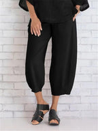 Solid color casual fashion nine points casual pants