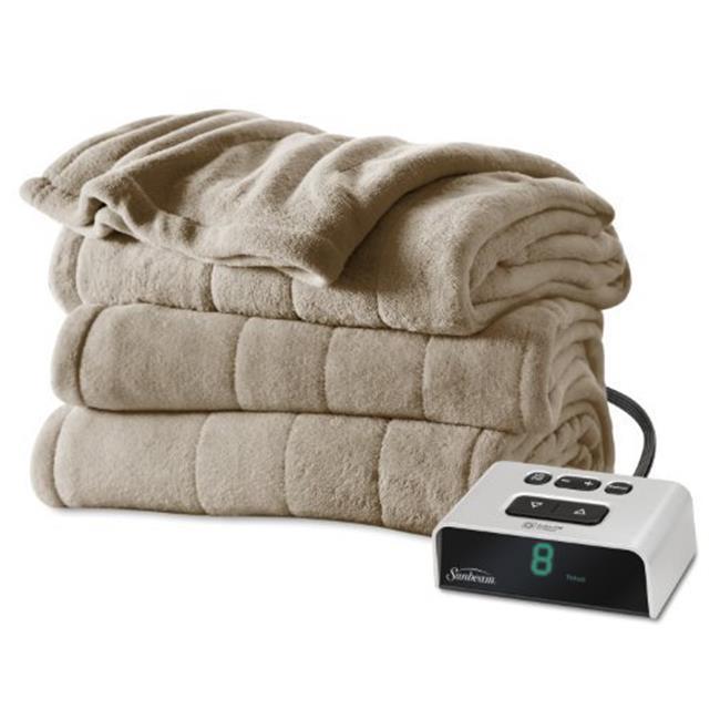 Jarden  Heated Microplush Blanket Mushroom