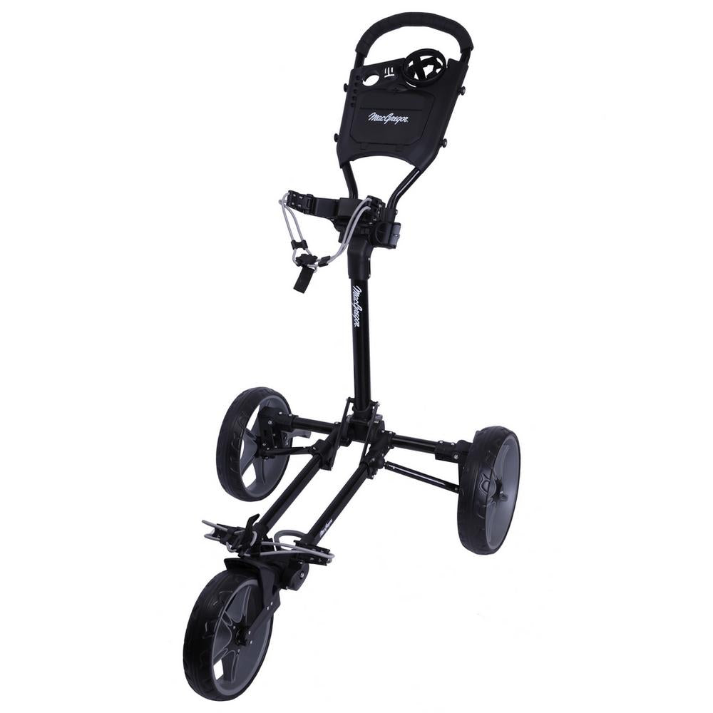 MacGregor Golf Flat Fold 3 Wheel Golf Cart - Folds Completely Flat Black/Grey