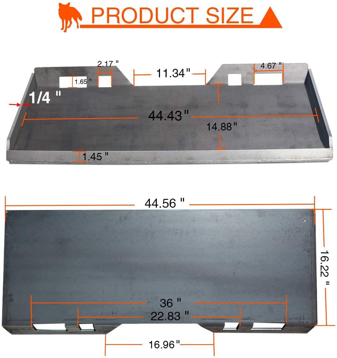 sulythw 1/4” thick quick tach mount plate heavy duty universal attachment loader compatible with kubota, bobcat skid steers and tractors