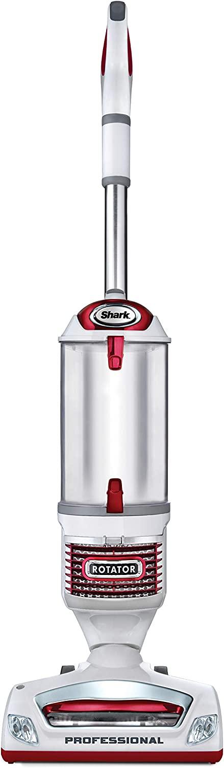 Shark NV501 Rotator Professional Lift-Away Upright Vacuum with HEPA Filter, Swivel Steering, LED Headlights, Wide Upholstery Tool, Dusting Brush &amp; Crevice Tool, White/Red
