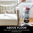 Shark NV501 Rotator Professional Lift-Away Upright Vacuum with HEPA Filter, Swivel Steering, LED Headlights, Wide Upholstery Tool, Dusting Brush &amp; Crevice Tool, White/Red