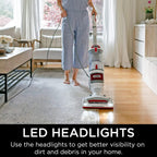Shark NV501 Rotator Professional Lift-Away Upright Vacuum with HEPA Filter, Swivel Steering, LED Headlights, Wide Upholstery Tool, Dusting Brush &amp; Crevice Tool, White/Red