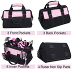 232-Piece Pink Tool Set with Drill, 20V Cordless Drill Driver and Home Tool Set, Pink Drill Set for Women, Lady's Repairing Kit with 12-Inch StoraBag, Pink
