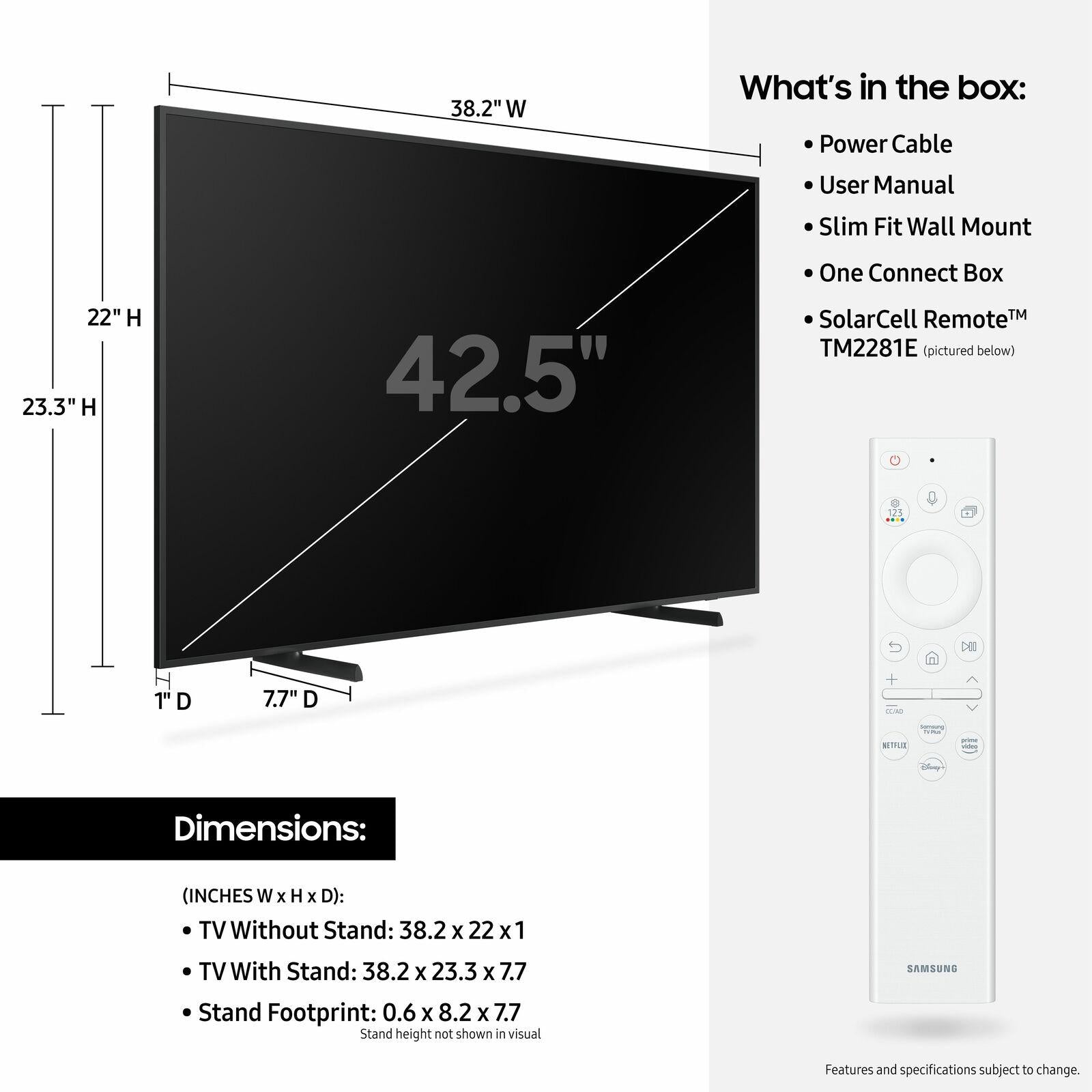 samsung the frame ls03b 43" qled 4k hdr smart tv - 2022 model *qn43ls03b