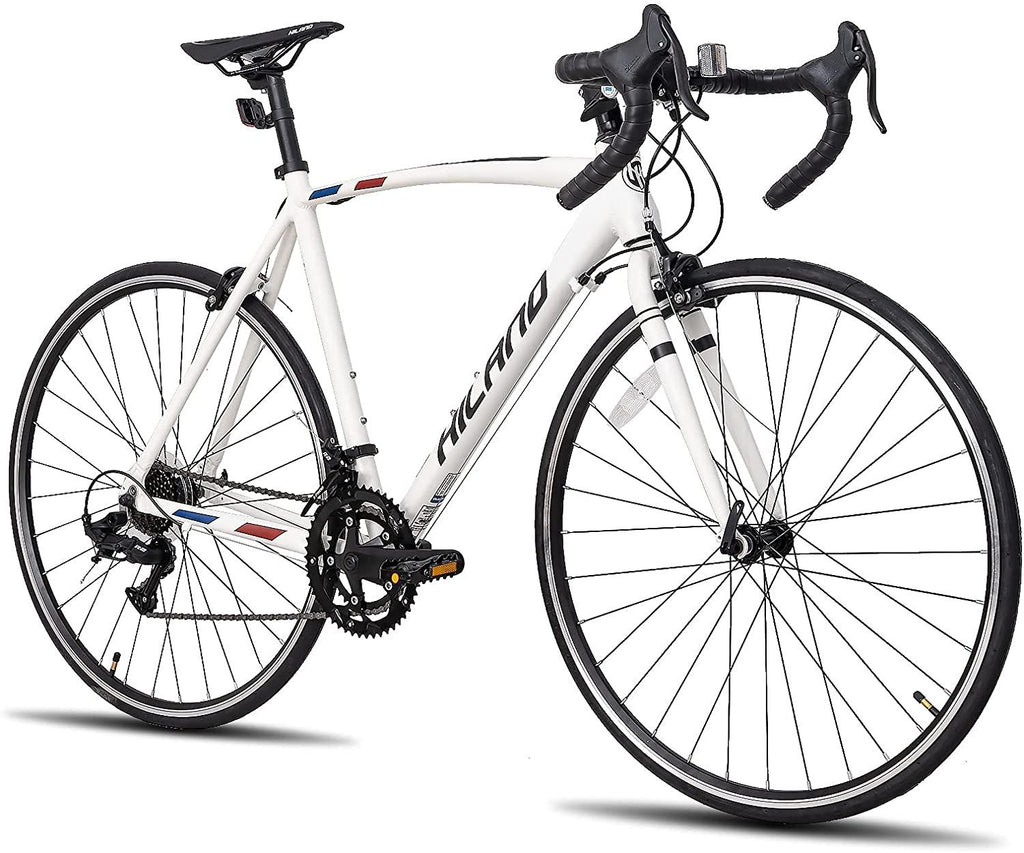 Hiland Road Bike Aluminum Frame 700c Racing Bike with 14 Speeds Drivetrain