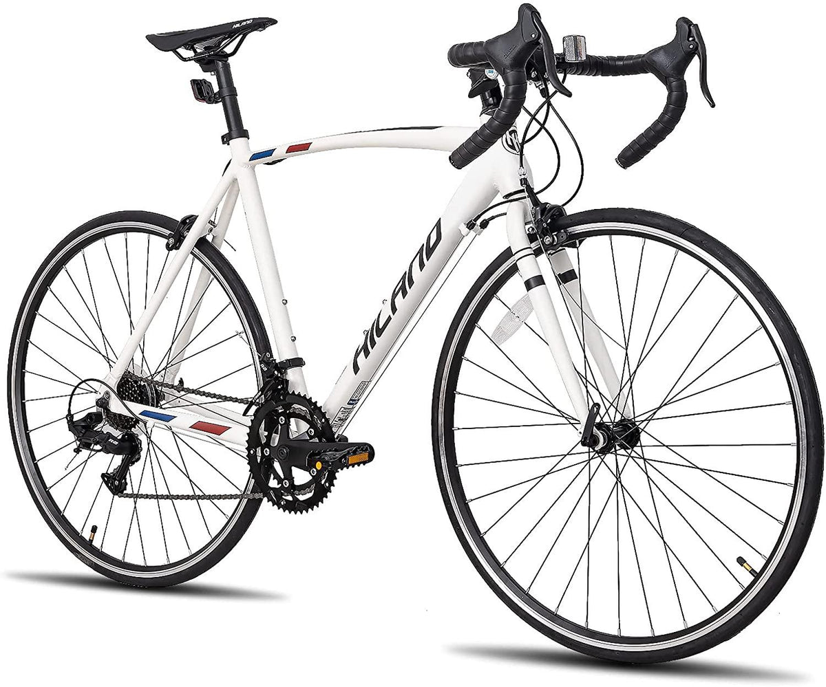 Hiland Road Bike Aluminum Frame 700c Racing Bike with 14 Speeds Drivetrain
