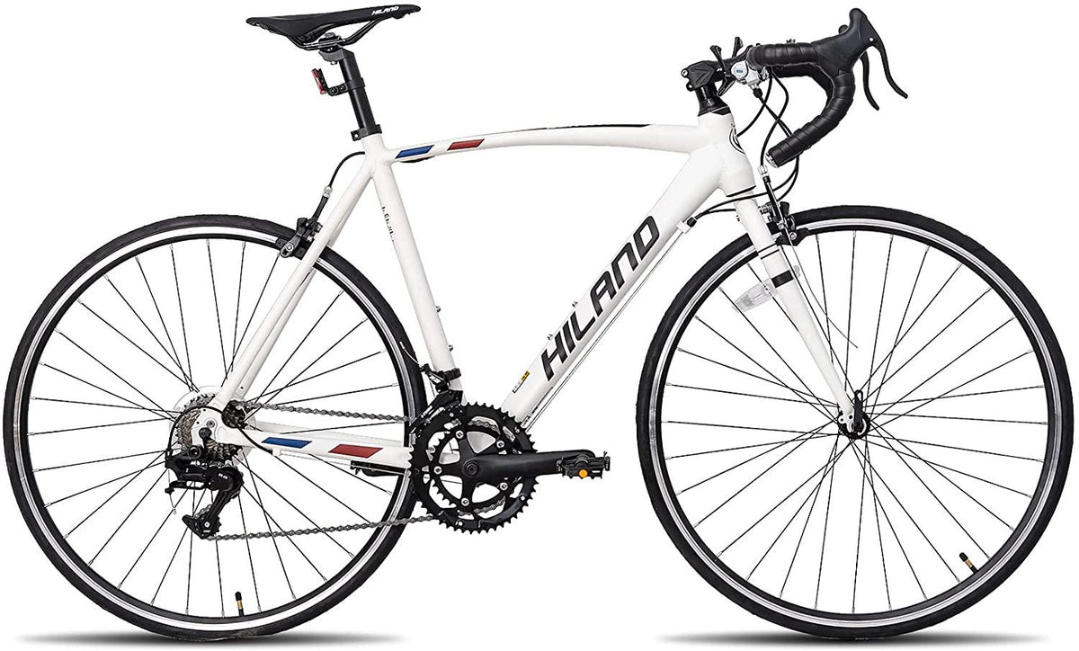 Hiland Road Bike Aluminum Frame 700c Racing Bike with 14 Speeds Drivetrain