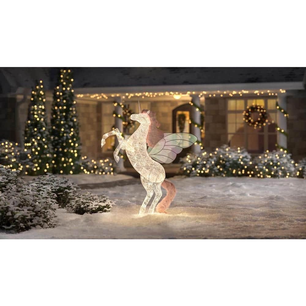 6 ft Cool White LED Unicorn with Wings Holiday Yard Decoration