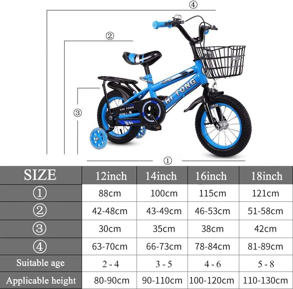 JLFSDB Kids Bike BMX Bike for Kids Boys Girls Bicycle Girl’s Boy’s Kids Children Bike Bicycle with Training Wheels Hand Brakes 3 Colours, 12”14”16”18”for Unisex Toddler A2-8 Year Old