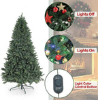 9ft  Artificial Christmas Tree Colorful Lights Tree w/ Stand Holiday Party Decor