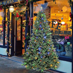 9ft  Artificial Christmas Tree Colorful Lights Tree w/ Stand Holiday Party Decor