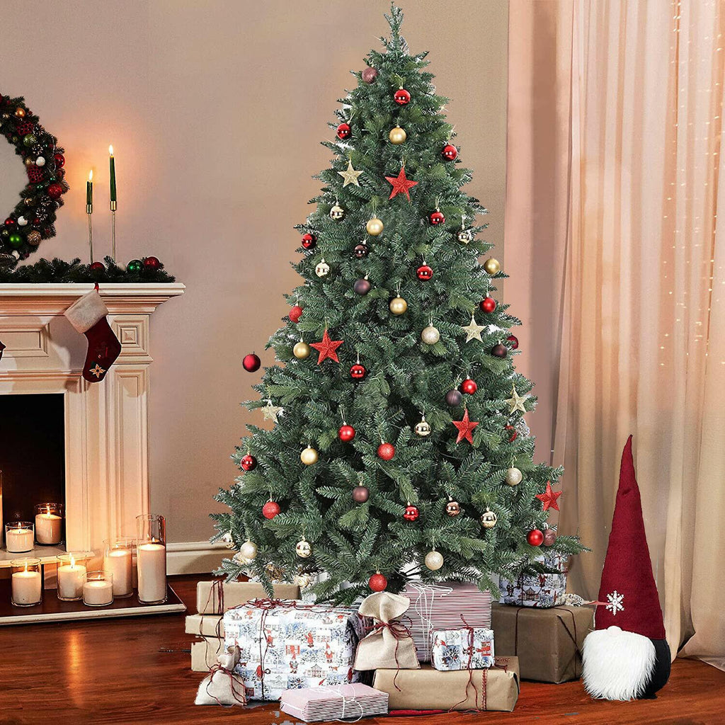 9ft  Artificial Christmas Tree Colorful Lights Tree w/ Stand Holiday Party Decor
