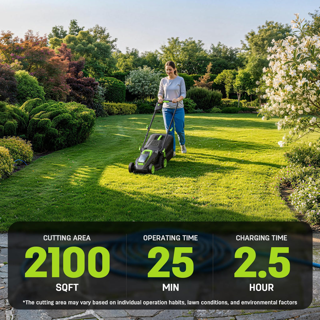 20V 13-Inch Brushless Cordless Lawn Mower, 4.0Ah Battery &amp; Charger Included, Ultra-Lightweight, 5-Position Height Adjustment, 2-in-1 Mulching &amp; 8-Gallon Bag, Ideal for Small Yards