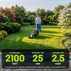 21V 13-Inch Brushless Cordless Lawn Mower, Electric Lawn Mower with 4.0Ah Battery &amp; Charger, 5-Level Height Adjustment, Mulching/Bagging, for Small Yard